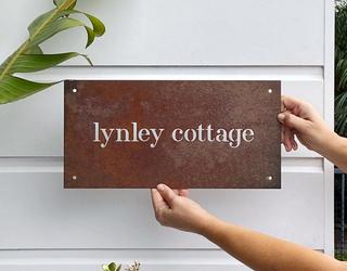 Personalised Address sign in corten steel