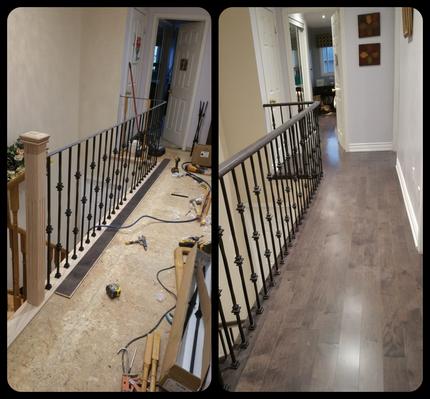 Staircase and flooring before and after
