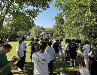 bts on a production in north italy