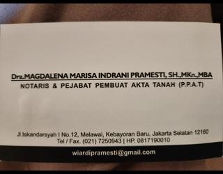 Gambar Notaris Dra. Magdalena Marisa Indrani Pramesti, Sh., Mkn., Mba