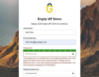 Engity's Breached Password Detection