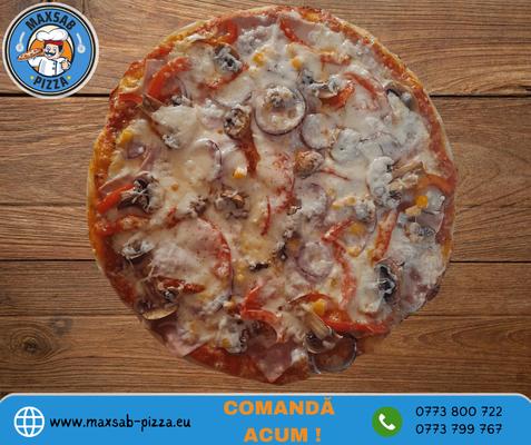 pizza cu sunca si ciuperci