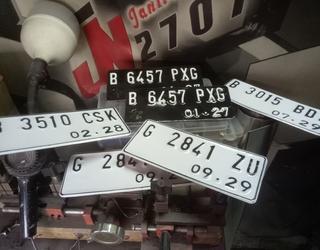Gambar Percetakan Jn2707, Stempel 24 jam, Plat Nomor Motor Mobil,