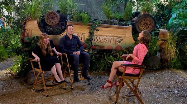 Filming interviews with Chris Pratt and Bryce Dallas Howard