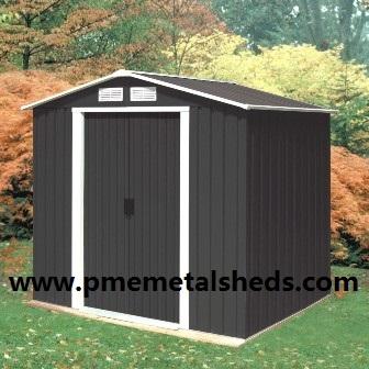 Image of PME 8' x 6' Apex Metal Garden Shed Outdoor Storage