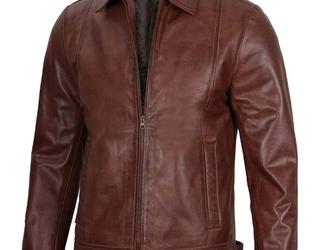 Heritage Luxe Brown Bomber Leather Jacket