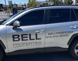 Bell Properties Vehicle outside our apartment building