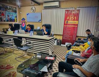 Career Paths Front desk. Student & Guardian visit office