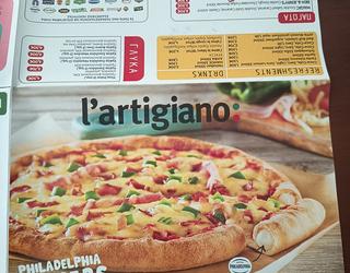 Menu L'artigiano pizza