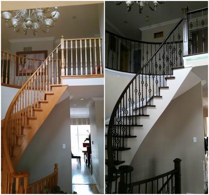 Staircase before and after