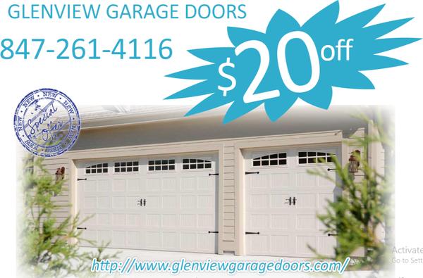 20$ off for glenview garage doors as a special offer