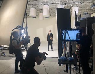 shooting in a photo studio in milan